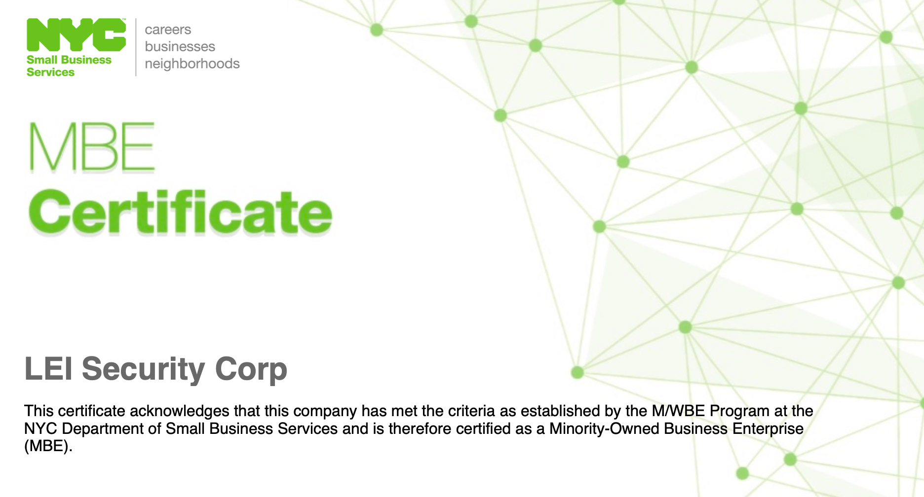 mbe-leicorp MBE Certification